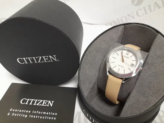 CITIZEN ECO-DRIVE LADIES WRISTWATCH WITH STRAP DETAIL RRP £149