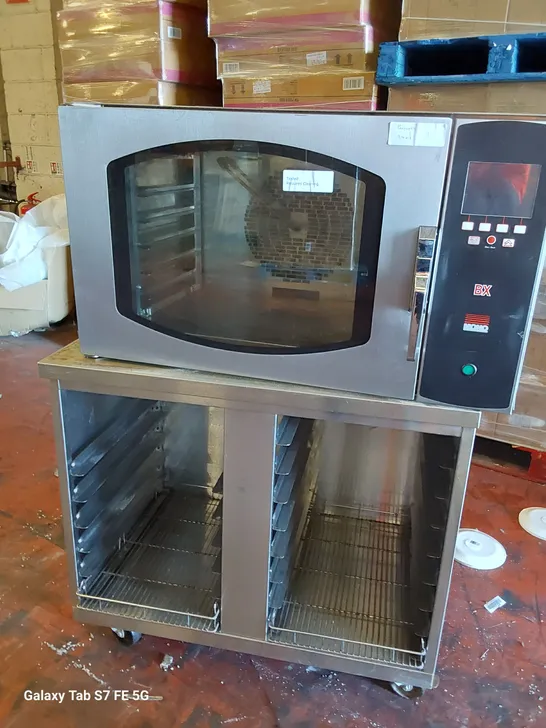 MONO BX SINGLE BAKE OFF OVEN WITH TRAY RACKED TROLLEY BASE