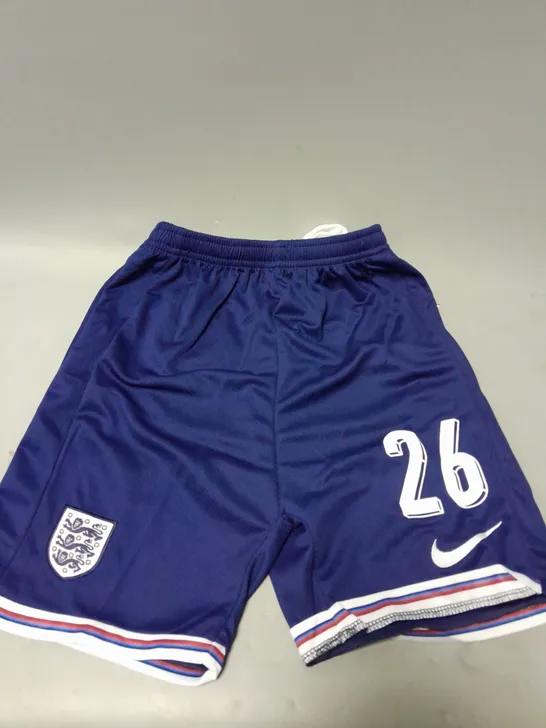 ENGLAND FOOTBALL SHORTS - 26 , KIDS SIZE 26