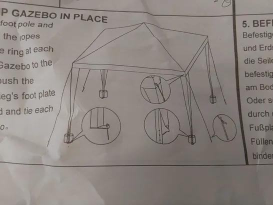 BOXED YUEBO GAZEBO 3X3 FOLDING WATERPROOF GAZEBO - COLOURS MAY VARY