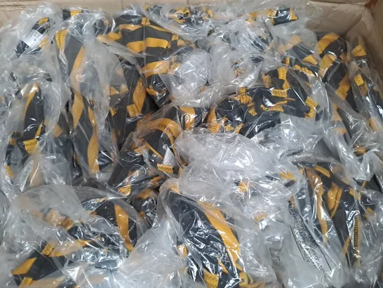 BOX OF APPROXIMATELY 20 ASSORTED UNBRANDED BIKINIS IN BLACK/YELLOW STRIPES (SIZES VARY) - COLLECTION ONLY