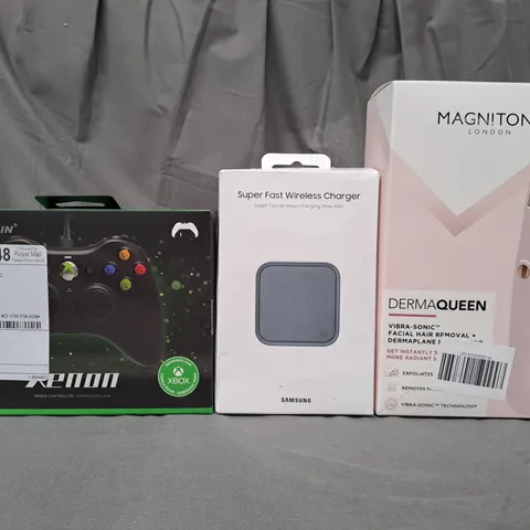 BOX OF APPROXIMATELY 20 ASSORTED ELECTRICAL ITEMS TO INCLUDE XBOX WIRED CONTROLLER, WIRELESS CHARGER, ETC - COLLECTION ONLY