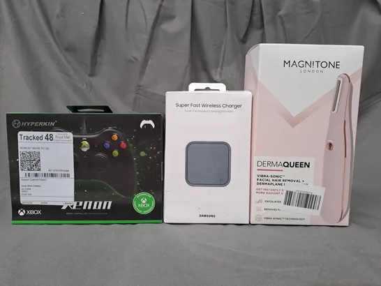 BOX OF APPROXIMATELY 20 ASSORTED ELECTRICAL ITEMS TO INCLUDE XBOX WIRED CONTROLLER, WIRELESS CHARGER, ETC - COLLECTION ONLY