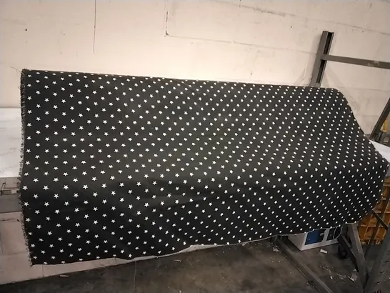 ROLL OF BLACK LINEN WITH STAR PATTERN APPROXIMATELY 150MX1.5M 