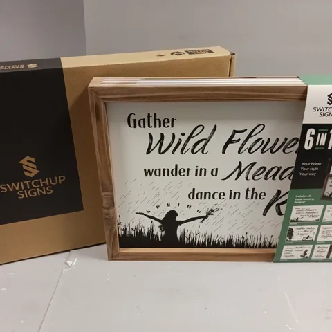 7 X BRAND NEW BOXED SEASONAL COLLECTION 6-IN-1 INTERCHANGEABLE SIGNS	