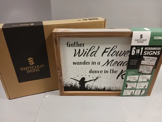 7 X BRAND NEW BOXED SEASONAL COLLECTION 6-IN-1 INTERCHANGEABLE SIGNS	