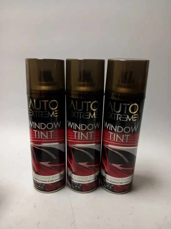 BOX OF APPROX 24 AUTO EXTREME WINDOW TINT BLACK SPRAY PAINT 