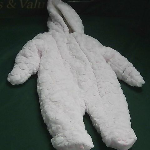 FLUFFY PINK BABY GROW 3/6 MONTHS 