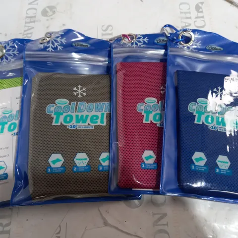 BOXED AQUA LASER SET OF 4 COOL DOWN TOWELS