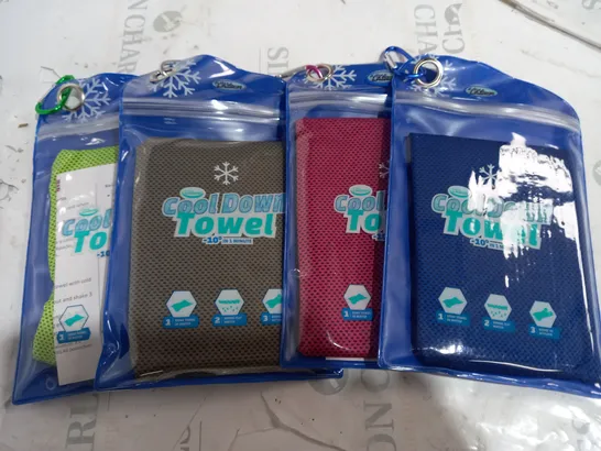 BOXED AQUA LASER SET OF 4 COOL DOWN TOWELS