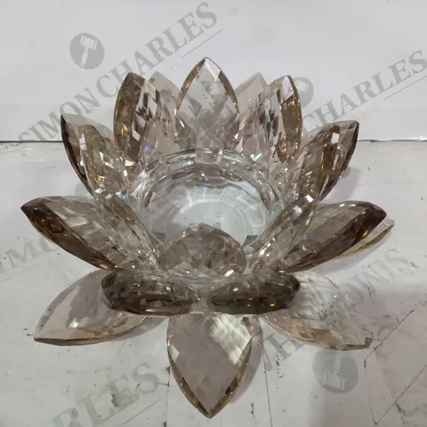 JULIAN MCDONALD LOTUS CANDLE HOLDER - SMOKED GLASS