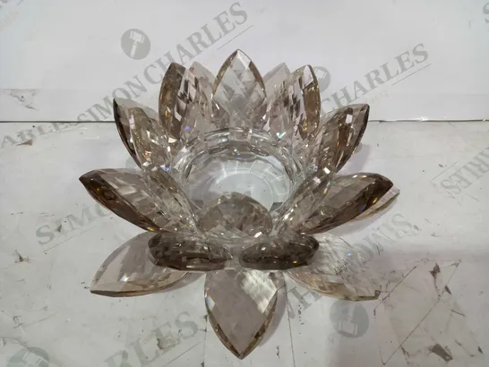 JULIAN MCDONALD LOTUS CANDLE HOLDER - SMOKED GLASS