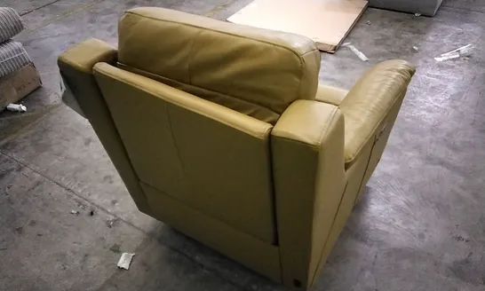 QUALITY DESIGNER MUSTARD LEATHER ELECTRIC RECLINING CHAIR