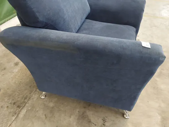 DESIGNER SNUGGLER CHAIR BLUE FABRIC 