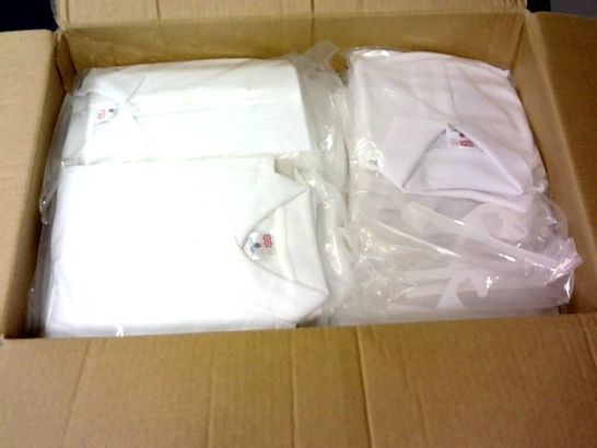 LOT 0F APPROXIMATELY 100 WHITE BOYS POLO SHIRTS IN VARIOUS SIZES