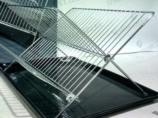 JEAN-PATRIQUE FOLDING DISH DRAINER WITH TRAY CHROME/BLACK