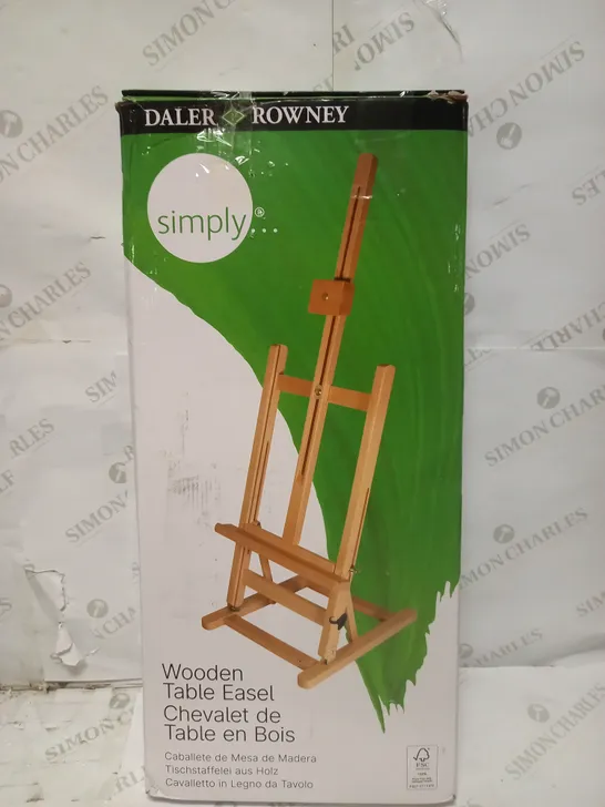 DALER ROWNEY SIMPLY TABLE WOOD EASEL, COLLAPSIBLE & STORE FLAT, INDOOR & OUTDOOR USE, IDEAL FOR ENTRY-LEVEL ARTISTS & HOBBYISTS