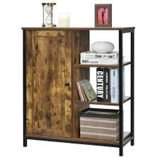 BOXED COSTWAY STORAGE CABINET MULTIPURPOSE FREESTANDING CUPBOARD IN RUSTIC BROWN