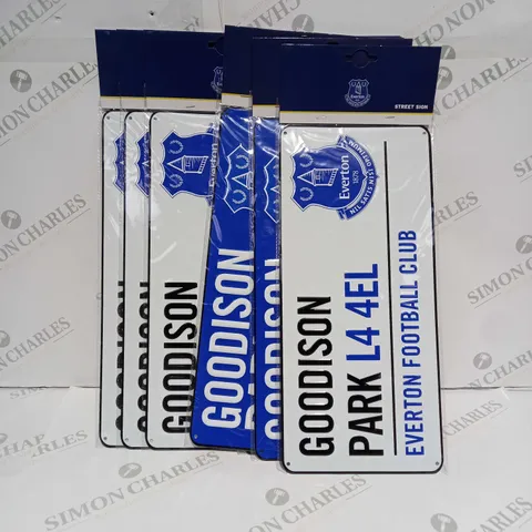 9 X BRAND NEW SEALED EVERTON FOOTBALL CLUB STREET SIGN OFFICIAL LICENSED MERCHANDISE 