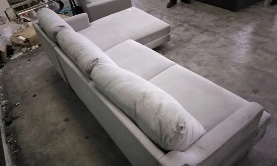 DESIGNER LIGHT GREY CORNER L-SHAPE SOFA (LEG MISSING)