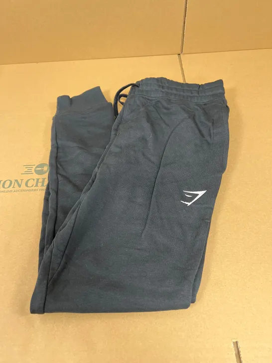 GYMSHARK SIZE SMALL BLACK LOGO JOGGERS 