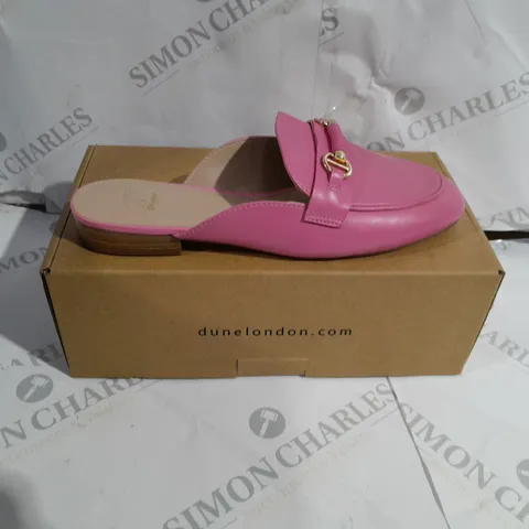 BOXED DUNE LONDON PINK LEATHER SLIM SOLE BACKLESS SHOES SIZE 6