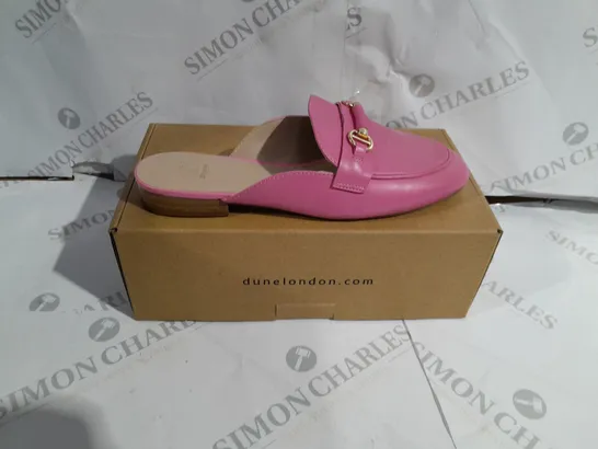 BOXED DUNE LONDON PINK LEATHER SLIM SOLE BACKLESS SHOES SIZE 6