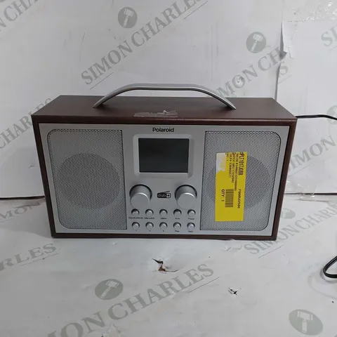 POLAROID RETRO RADIO IN WOODEN STYLE & SILVER