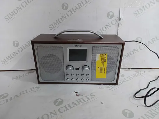 POLAROID RETRO RADIO IN WOODEN STYLE & SILVER