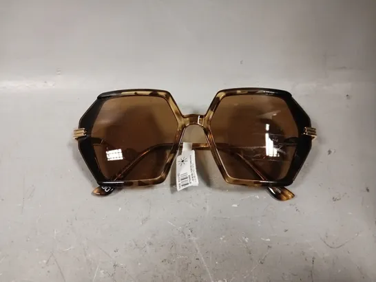 RIVER ISLAND HEXAGON BROWN SUNGLASSES 