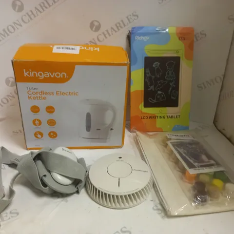 BOX OF APPROXIMATELY 5 ITEMS TO INCLUDE CORDLESS KETTLE, LCD TABLET, PAINT SET ETC