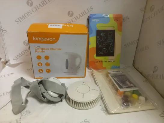 BOX OF APPROXIMATELY 5 ITEMS TO INCLUDE CORDLESS KETTLE, LCD TABLET, PAINT SET ETC