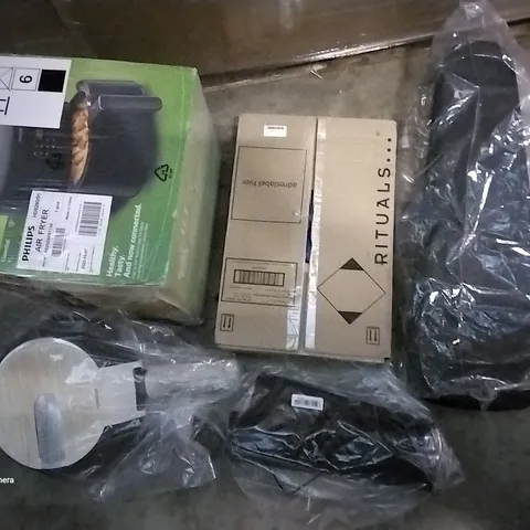 PALLET OF ASSORTED ITEMS INCLUDING PHILIPS AIR FRYER, CAROTE POT, MOUSE PAD, FURREAL DINOSAUR TOY, KIDS GUITAR 