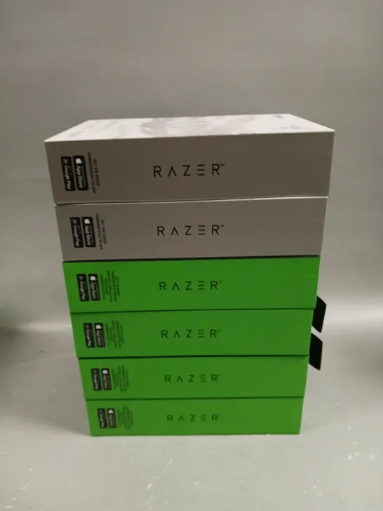 6 X BOXED RAZER HAMMERHEAD TRUE WIRELESS EARPHONES IN BLACK & WHITE 