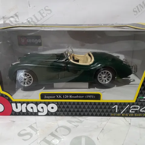 BURAGO 1/24 SCALE JAGUAR XK 120 ROADSTER (1951) DIE-CAST MODEL