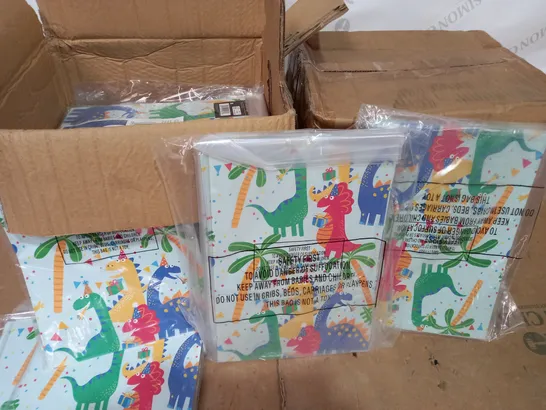LOT OF LARGE QUANTITY OF DINOSAUR GIFTWRAP & TAGS