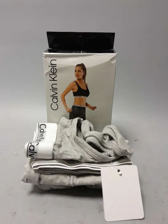 BOXED CALVIN KLEIN LADIES CROPTOP AND LEGGING SET IN LIGHT GREY - MEDIUM