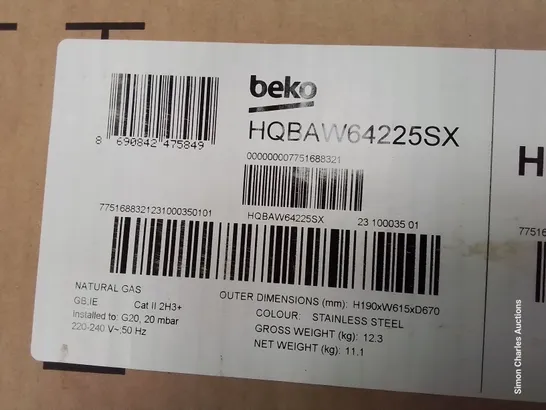 BOXED BEKO INTEGRATED GAS HOB HQBAW64225SX