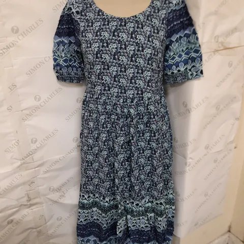 THE WHITE STUFF CONNIE DRESS BLUE MULTI SIZE 8