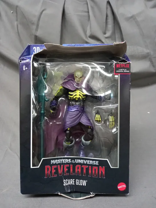 BOXED MASTERS OF THE UNIVERSE REVELATION SCAR GLOW COLLECTIBLE FIGURE