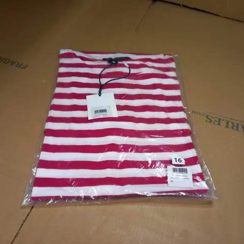 PACKAGED CREW CLOTHING COMPANY RED/WHITE JERSEY DRESS - SIZE 16