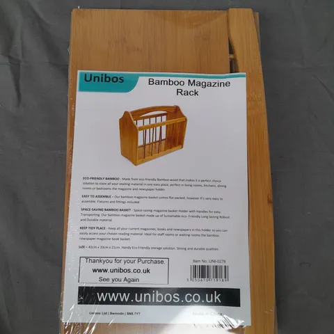 BOXED UNIBOS BAMBOO MAGAZINE RACK