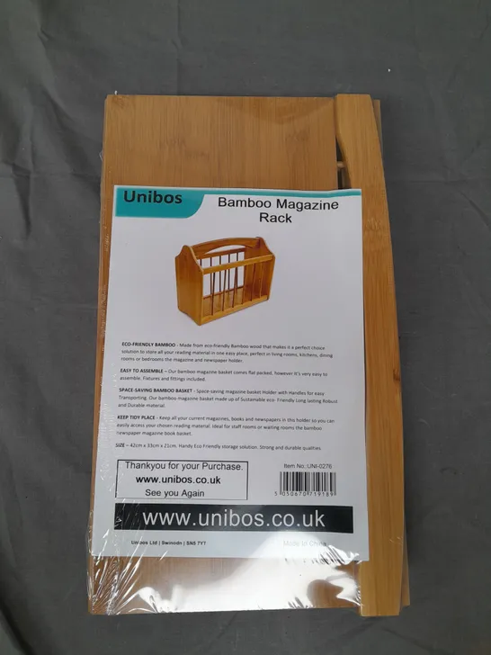 BOXED UNIBOS BAMBOO MAGAZINE RACK