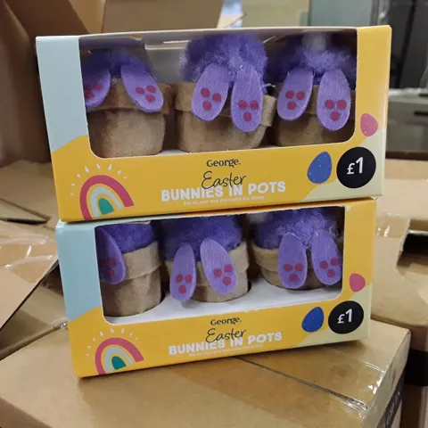 BOX CONTAINING APPROXIMATELY 45 BOXES EACH CONTAINING 6 SETS OF BRAND NEW EASTER BUNNIES IN POTS