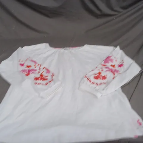 JOULE FLORAL LONG SLEEVED T-SHIRT SIZE 8