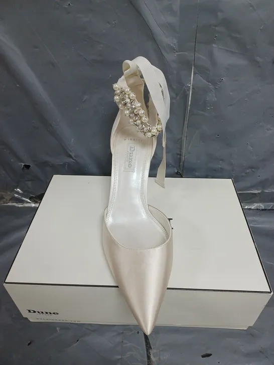 BOXED PAIR OF WOMENS DUNE LONDON CHURCH BRIDAL HIGH HEEL SHOES SIZE 5