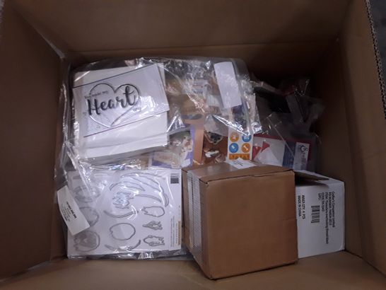 BOX OF APPROXIMATELY 65 ASSORTED CRAFT ITEMS