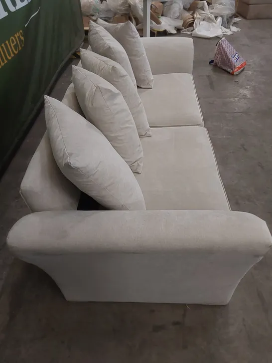 DESIGNER 4 SEATER FABRIC UPHOLSTERED SOFA 