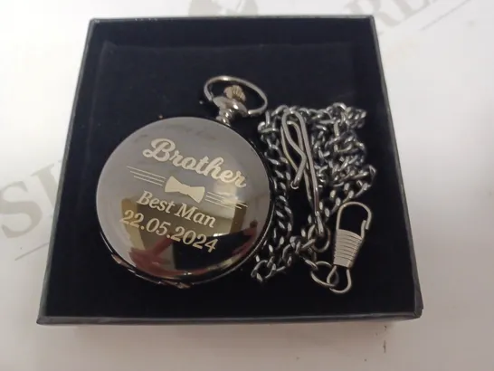 HOWSON LONDON PERSONALISED POCKET WATCH - BROTHER BEST MAN 22/05/2024