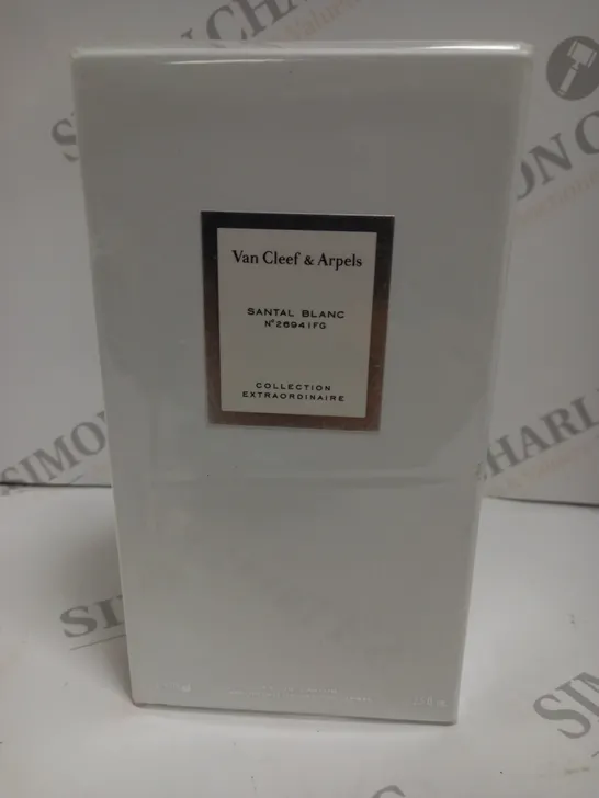 BOXED AND SEALED VAN CLEEF AND ARPELS SANTAL BLANC NO 26941FG COLLECTION EXTRAORDINAIRE EAU DE PARFUM 75ML